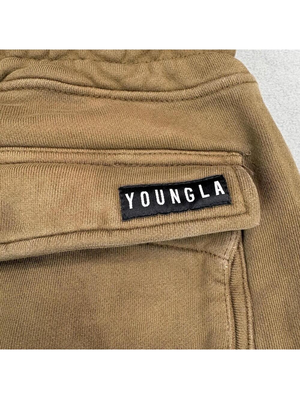 Youngla Cargo Sweatpants Size Large Brown - Picture 9 of 9